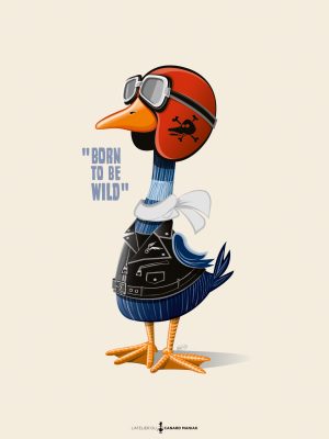 Affiche "Canard Maniak motard"