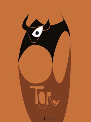 Affiche Toros Occitania au design moderne, illustration et art mural style vintage de L'Atelier du Canard Maniak.