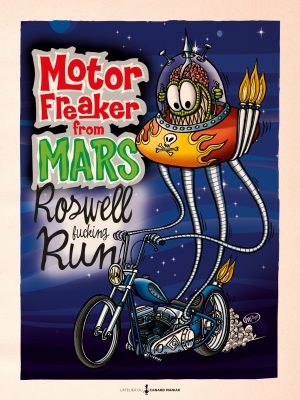 Affiche Motor Freaker style custom culture et hot rod, illustration vintage pour décoration murale de garage par L'Atelier du Canard Maniak.